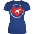 Valentines I Love My German Wirehaired Pointer Royal Juniors Soft T-Shirt - Medium