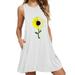 Women's Plus Size Sundress A-Line Dress Sleeveless Printed Tunic Summer Casual