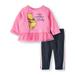 Disney Winnie the Pooh Baby Girl Long Sleeve Tulle Ruffle Tunic and Legging, 2pc Outfit Set