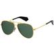 polaroid sunglasses pld 6048/s/x polarized aviator sunglasses, gold, 60 mm