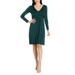 24/7 Comfort Apparel Women's Long Sleeve V-Neck Cocktail Dress