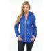 White Mark 889-03-L Women Puffer Coat - Blue, Large