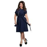 Clothes For Women Stylish Casual Women Dresses Large Size Women's Summer Mini Dresses Short Sleeve Dress Navy Blue 6XL
