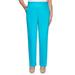 Alfred Dunner Women's Easy Street Sateen Proportioned Pants - Short Length - Petite Size, Turquoise, 6 Petite Short