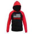 Taekwondo American Flag TV7 Men's Black/Red Raglan Baseball Hoodie Sweater Small Black