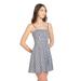 Junior's B. Smart Spaghetti Strap Gingham Dress with Tie Back