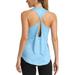 Women Backless Tank Top Workout Shirts Sleeveless Plain Yoga Fitness Gym Sports Tank Tops Vest Workout Crossback Tanks Summer Tee