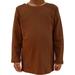 COUVER Solid Color Long Sleeve 100% Cotton Kids/Children's Crew Neck Shirt, Brown (Chocolate) 12M