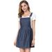 Allegra K Junior's Dots Adjustable Straps Mini Overall Dress