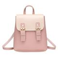 Chinatera Mini PU Leather Women Shoulder Bags Flap Backpack Lady School Bags (Pink)