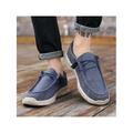 LUXUR Men's Lightweight Slip On Loafer Walking Casual Stretch Sneakers Canvas Shoes