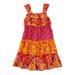 Infant Toddler Girls Pink & Orange Ruffled Paisley Floral Dress Flower Sundress