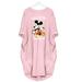 Women's Casual Long Sleeve Dresses Mickey Mouse Printed Round Neck Dress