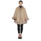 Cashmere Pashmina Group - Cashmere Cape with Fur Trim/Cashmere Cape/Cashmere Capes/Cape/Capes/Fur Cape/Fur Capes for women/Capes and Shawls/Fur Caplet/Caplet/Coat/Poncho/Shrug/Ruana (MO2NL-OATMEAL)