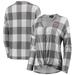 Indiana Hoosiers Women's Check Your Facts Plaid Button-Up Long Sleeve Shirt - Gray/White