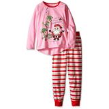 Komar Kids Girls Pajama Holly Jolly Top and Pants Sleep Set, Size: 4