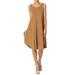 TheMogan Women's S~3X Sleeveless Trapeze Jersey Knit Pocket T-Shirt Tank Dress