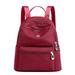 Chinatera Waterproof Nylon School Shoulder Bag Women Casual Zip Backpack (Dark Red)