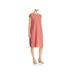 EILEEN FISHER Womens Coral Solid Cap Sleeve Jewel Neck Below The Knee Shift Dress Size PP