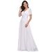 Ever-Pretty Womens Vintage Plus Size Long Evening Homecoming Party Bridesmaid Wedding Dresses for Bride 09890 White US16