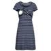 Lyinloo Women O-Neck Pregnant Nursing Maternity Short Sleeve Stripe Summer Dress