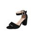 UKAP Women's Ladies Block High Heel Party Peep Toe Girls Ankle Strap Sandals Shoes