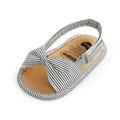 Baby Girls Summer Dress Sandals Bow Striped Breathable Anti-Slip First Walker Newborn Shoes