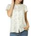 Unique Bargains Women's Dots Print Ruffle Sleeve Button Up Retro Blouse Top