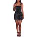 Fashion Women Bodycon Denim Jean Skirt Dress Ladies Dungaree Casual Strappy Suspender Overall Short Dress