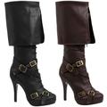 Women's Swashbuckler High Heel Boots in Brown, size: 9 Leather by Medieval Collectibles