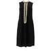 Nina Leonard Slvless Mock-Neck Crepe Dress Pockets Women's 644-488