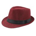 Mchoice Breathable Linen Top Hat Curly Brim Straw Hat Outdoor Sun Hat Summer Beach Hat Fedora Jazz Hat for Men