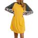 Women V Neck T-Shirt Dress Tops For Ladies Long Sleeve Casual Baggy Midi Dress With Pocket Sun Dress Lounge Wear Long Tunic T-Shirts