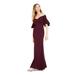 CALVIN KLEIN Womens Purple Bell Sleeve Off Shoulder Maxi Mermaid Evening Dress Size 10