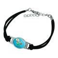 Gumby In Santa Hat With Gifts Here Comes The Fun Novelty Suede Leather Metal Bracelet