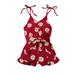 Luiryare SDD Toddler Girl Daisy Flower Romper Spaghetti Straps Sleeveless Button Playsuit