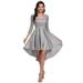Ever-Pretty Women's Shiny Square Collar Sequins High-Low Cocktail Ball Gown 00276 Gray US4