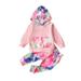 Baby Boy Girl Tie Dye Clothes Sets Autumn Winter Baby Girl Long Sleeve Pocket Hoodies Pants Fashion Newborn Outfits Sets