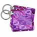 3dRose Quilting in Purples - Key Chains, 2.25 by 2.25-inches, set of 4