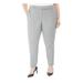 CALVIN KLEIN Womens Gray Belted Check Wear To Work Pants Size 18W