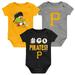 Pittsburgh Pirates Newborn & Infant Born To Win 3-Pack Bodysuit Set - Black/Gold/Gray