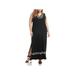 Karen Kane Womens Plus V-Neck Embroidered Maxi Dress