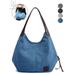 GustavDesign Women Fashion Multi-pocket Canvas Shoulder Bag Casual Hobo Handbags Totes Satchels "Blue"