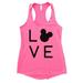 Funny Disney Trip Flowy Tank Top - Vacation Gym Shirt â€œLove Disneyâ€� Funny Threadz Large, Heather Pink