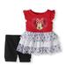 Baby Girls' Tiered Ruffle Tunic Top and Knit Bike Shorts, 2-Piece Outfit Set