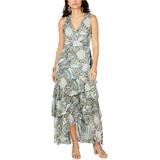 I-N-C Womens Paisley Ruffled Dress