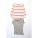 Pre-ownedTheory J Crew Womens Striped Crewneck T-Shirts Pink Brown Size X-Small Lot 2