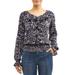 Sofia Jeans Smocked Waist Ruffle Front Woven Top Women's (Floral Print)