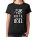 Tstars Womens Christian Shirts Christian Clothes Jesus is my Rock and Thats How I Roll Christian Clothes for Ladies Following Jesus Faith Shirts Christian Outfits Jesus Clothing Women T Shirt