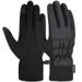 Women Winter Splash-Proof Nylon Gloves for Women, Thickened Cold Weather Gloves Touch Screen Gloves with Elastic Threads, Black, M